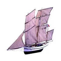 soclaine- n&eacuteant maquette bateau bois à monter, bg1050, au choix, 650 mm-lg 100 mm-h 570 mm
