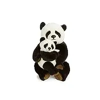 wwf - peluche maman panda et bébé - peluche réaliste avec de nombreux détails ressemblants - douce et souple - normes ce - hauteur 28 cm