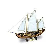 artesanía latina - maquette de bateau en bois - bateau de pêche doris français, saint malo - modèle 19010, echelle 1:20 - modèles réduits à assembler - niveau débutant