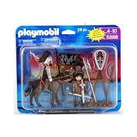 playmobil 5888 blister chevaliers cheval loup