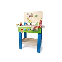 hape jouet en bois Établi du bricoleur - jouet de bricolage enfant - jeu d'Éveil et construction de 35 pièces - accessoires en bois multicolor - pour enfant de plus de 3 ans
