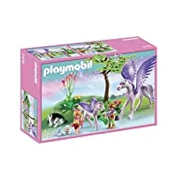 playmobil - 5478 - figurine - enfants royaux avec cheval ailé et son bébé