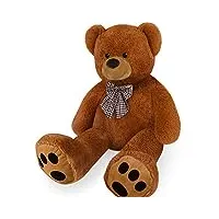 monzana ours en peluche nounours xl 100cm brun doudou peluche ours en peluche teddy cadeau enfant adulte jouet