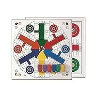 cayro - plateau parcheesi pour 4 et 6 joueurs - plateau en bois - jeu de société familial - jeu traditionnel - durable et facile à transporter - plaisir garanti - jetons inclus