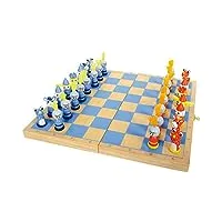 small foot 6084 jeu d'échecs "chevaliers" en bois, jeu de voyage avec 32 pièces chevaleresques en bois, à partir de 6 ans