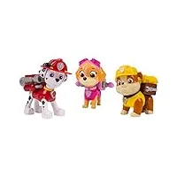 paw patrol - 6024060 - pack 3 figurines - sac a dos transformable 1 - pat' patrouille - marcus et stella