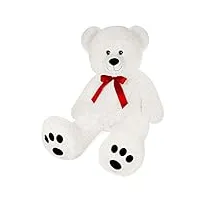 monzana ours en peluche nounours xl 100cm blanc doudou peluche ours en peluche teddy cadeau enfant adulte jouet