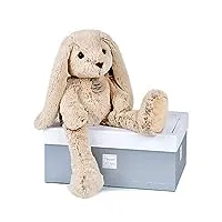 histoire d'ours - grande peluche lapin - copains câlins - boîte cadeau - beige - 50cm - douce et mignonne - idée cadeau de naissance et anniversaire filles ou garçons - ‎ho2432