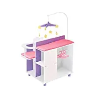 table à langer poupon poupée little princess rangement meuble bois jeux td-0203a