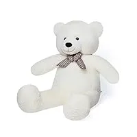 yunnasi peluche geante nounours géant ours en peluche ours jouet enfant 100cm,blanc
