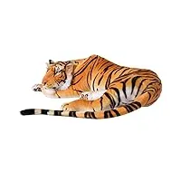 te-trend 18789 – tiger grand chat couché jungle animaux sauvages steppe 80 cm multicolore