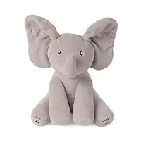 gund- elmer elephant jouets d'eveil-peluche animée qui bouge ses oreilles, version française, 4053934