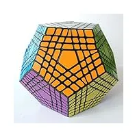 funnygoo shengshou 7x7x12 megaminx dodécaèdre bloc puzzle 7x7 12 surface gigaminx vitesse magique cube twist magic cube jouet avec un support cube (noir)