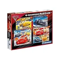 clementoni- supercolor puzzle-cars 3-20+60+100+180 pièces- 07714
