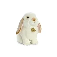 aurora world miyoni white plush lop eared rabbit tan ears, large