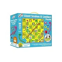 galt toys, giant snakes and ladders puzzle, jigsaw and board game for kids, ages 3 years plus
