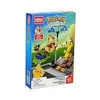 mega construx pokemon combat ouisticram contre pikachu, jeu de construction, 127 pièces, pour enfant dès 6 ans, gcn12