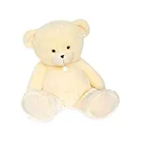 histoire d'ours - peluche ours géante - ours bellydou - 90cm - blanc crème - peluche ours xxl - très douce et mignonne pour les calins - idée cadeau naissance et anniversaire pour enfants - ho2895