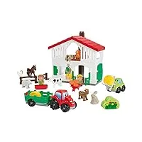 jouets ecoiffier - 3021 - la ferme abrick - jeu de construction pour enfants – dès 18 mois – fabriqué en france