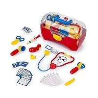 bayer design- jeu d'imitation, malette, docteur set médecin, jouet Éducatif pour enfants, 34 pièces, 79178aa, rouge