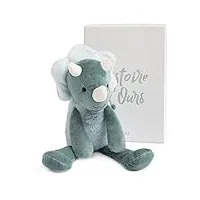 histoire d'ours - peluche dinosaure - les sweety chou - boite cadeau - verte grise - 30 cm - idée cadeau de naissance et anniversaire fille et garçon - ho2947
