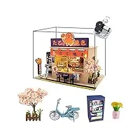 wyd star pieuvre brûlante de style japonais takoyaki shop mini maison de poupée avec éclairage led et cadeau avec housse anti-poussière et musique