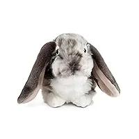 living nature lapin hollandais gris à oreilles tombantes, lapin en peluche doux et réaliste, peluche Écologique naturli, 26cm