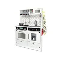 leomark cuisine électronique blanche cuisine en bois chambre jeux d'imitation amusant à la maison accessoires white modern hauteur 94 cm