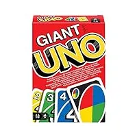 mattel games uno géant, jeu de société et familial avec 108 cartes géantes, grl91