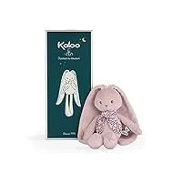 kaloo - lapinoo - pantin lapin - peluche bébé bi-matières jersey et tricot - 25 cm - couleur rose - matières très douces - boîte cadeau - dès la naissance, k969940