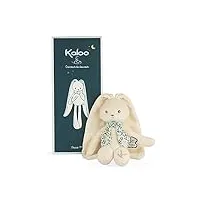kaloo - lapinoo - pantin lapin - peluche bébé bi-matières jersey et tricot - 25 cm - couleur crème - matières très douces - boîte cadeau - dès la naissance, k969942