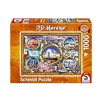 schmidt spiele- peter moreno puzzle phares 1000 pièces, 59902, coloré