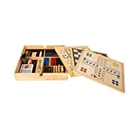 small foot assortiment de jeux, avec 20 jeux de société classiques dans une boîte en bois, à partir de 6 ans, 11753