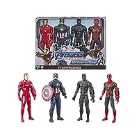 the avengers marvel endgame black panther,captain america,iron man titan hero series lot de 4 figurines
