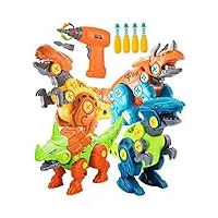 stay gent démontage jouet dinosaure pour enfants avec perceuse Électrique, 4 packs diy Éducatif stem jouet, construction anniversaire puzzle dinosaure pour 3-7 années ancien cadeau garçons et filles