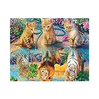 puzzles 5000 pièces pour adultes trois chatons dans le jardin puzzles 5000 pièces