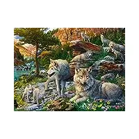 ravensburger - puzzle adulte - puzzle 1500 p - loups au printemps - 16598