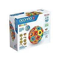 geomag - supercolor masterbox 388 pièces - jeu construction magnétique enfants dès 3 ans-fabrication suisse -100% plastique recyclé -blocs construction avec 144tiges, 96 billes,148 tiles- jeux aimanté
