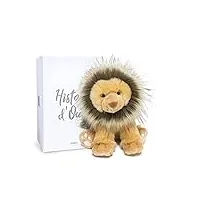 histoire d'ours - peluche lion - 25 cm - marron - cadeau enfant - kenya le lion - terre sauvage - ho3051