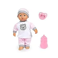 bayer design 93602aa poupée bébé, poupon interactif qui parle, yeux dormeurs, donne un bisou, rose, blanc, 36cm