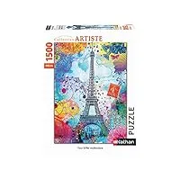 nathan - puzzle 1500 pièces - tour eiffel multicolore - lars stewart - adultes et enfants dès 14 ans - puzzle de qualité supérieure - collection artiste - 87813