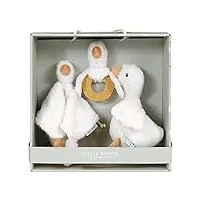 little dutch 8515 coffret cadeau 3 pièces avec doudou, hochet, peluche little goose/petite oie