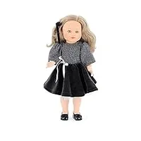 vilac - marie-françoise violet - jouet en polyéthylène - poupée avec jupe noire et haut gris - 40 cm - tient debout toute seule pour les enfants - À partir de 3 ans