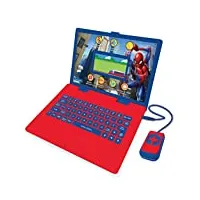 lexibook spider-man ordinateur portable éducatif bilingue anglais/français écran couleur, 130 activités d'apprentissage, maths, langues, logique, jeux et musique, jc798spi1