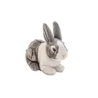 uni-toys – lapin gris-blanc, assis - 20 cm (longueur) - lapin en peluche - peluche, doudou