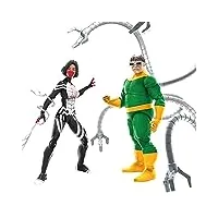 hasbro marvel legends series spider-man 60e anniversaire, pack de 2 figurines marvel’s silk et doctor octopus, 15 cm, 9 accessoires f3462 multicolore exclusivité sur amazon