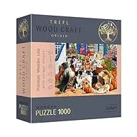 trefl - puzzle en bois, de l'amitié des chiens - 1000 pièces, artisanat en bois, formes irrégulières, 100 figures d'animaux, puzzle moderne de qualité supérieure, bricolage
