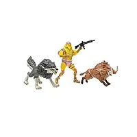fortnite- wolf + boar duo mode – figurines de loup, sanglier et cluck articulées de 10,2 cm avec accessoire d'arme, fnt1073