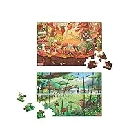 melissa & doug let’s explore puzzle de sol double face cherchez et trouvez, 48 pièces géantes en carton, 2 puzzles différents, jouet d'éveil et de développement, 3+, cadeau pour garçons ou fille