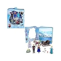 mattel disney la reine des neiges coffret d’histoires, avec 6 personnages incontournables, mini-poupées, figurines et accessoires, jouet enfant, dès 3 ans, hlx04